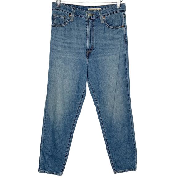 Levis 28 High Waisted Mom Jeans Medium Blue Soft Denim 100% Cotton - Picture 1 of 13